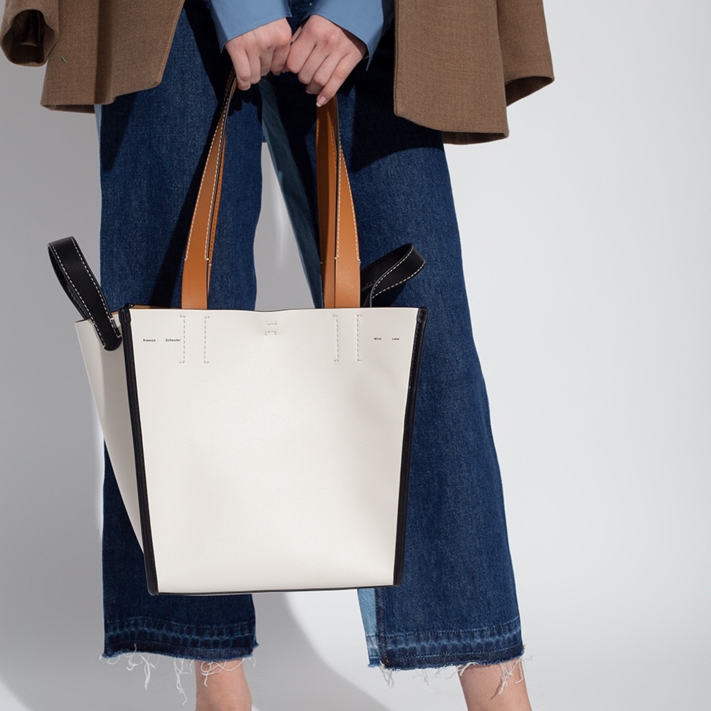 Proenza Schouler White Label Medium Mercer White Leather Tote